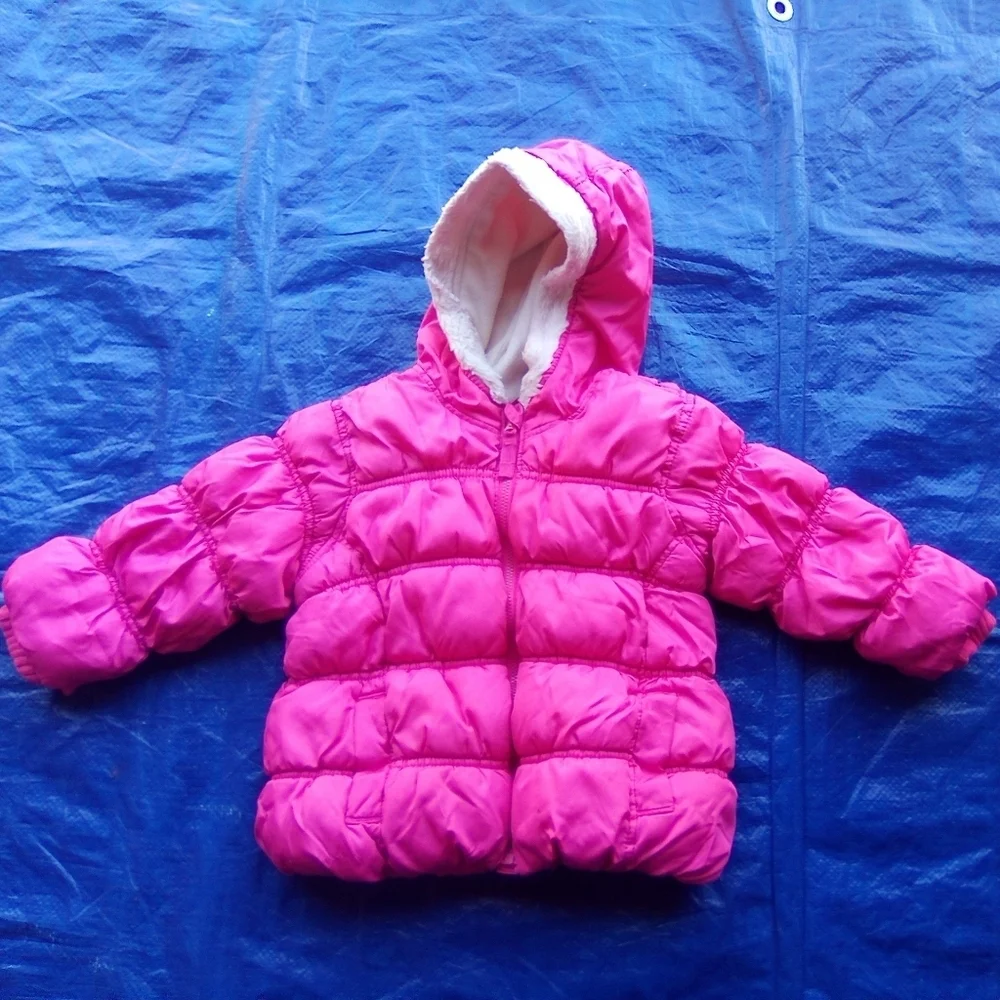Old Navy Pink Puffer Jacket with Hood